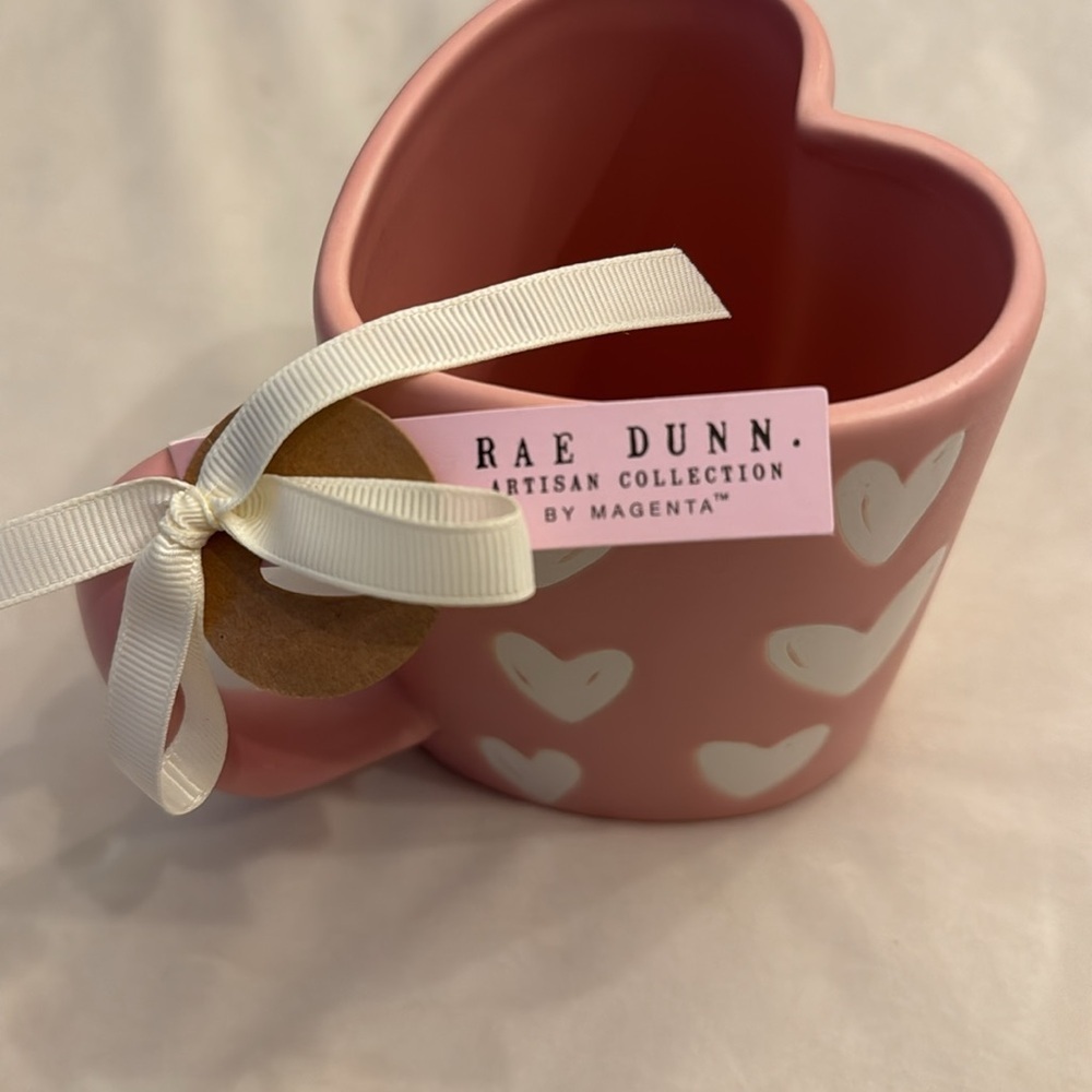 NEW! Rae Dunn Pink and White Heart Accent Mug - Picture 7 of 8